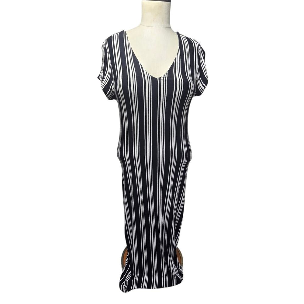 American Dream Casual Long Dress Size Large Black White